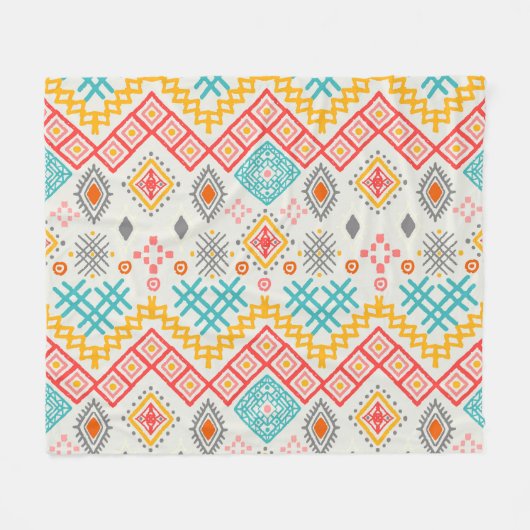 Stammkunst: boho geometrischer Druck. Fleecedecke (Vorderseite (Horizontal))