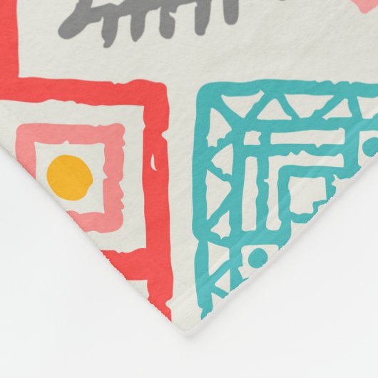 Stammkunst: boho geometrischer Druck. Fleecedecke (Ecke)