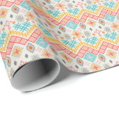 Stammkunst: boho geometrischer Druck. Geschenkpapier (Rolleneckpunkt)