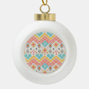 Stammkunst: boho geometrischer Druck. Keramik Kugel-Ornament