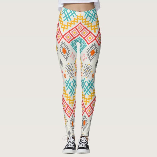 Stammkunst: boho geometrischer Druck. Leggings (Vorderseite)