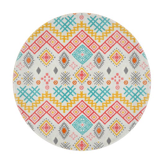 Stammkunst: boho geometrischer Druck. Schneidebrett (Vorderseite)
