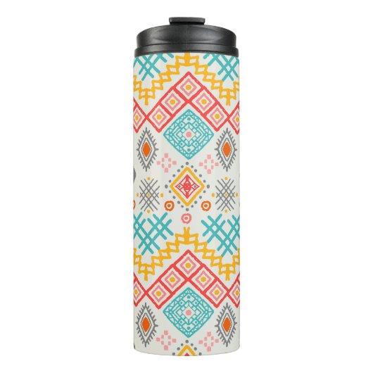 Stammkunst: boho geometrischer Druck. Thermosbecher (Vorderseite)