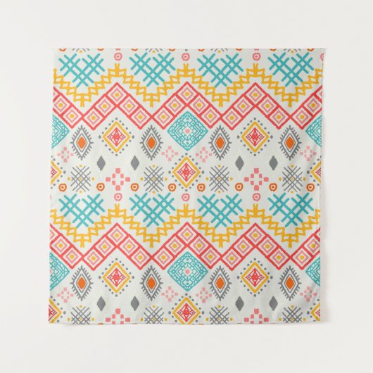 Stammkunst: boho geometrischer Druck. Wandteppich (Vorderseite)