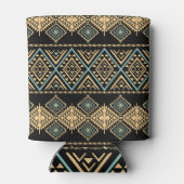 Stammkunst, ethnisch geometrisches, buntes Muster. Dosenkühler (Rückseite)