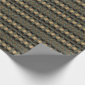 Stammkunst, ethnisch geometrisches, buntes Muster. Geschenkpapier (Ecke)