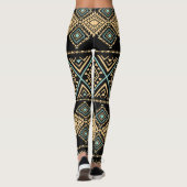 Stammkunst, ethnisch geometrisches, buntes Muster. Leggings (Rückseite)
