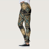 Stammkunst, ethnisch geometrisches, buntes Muster. Leggings (Links)