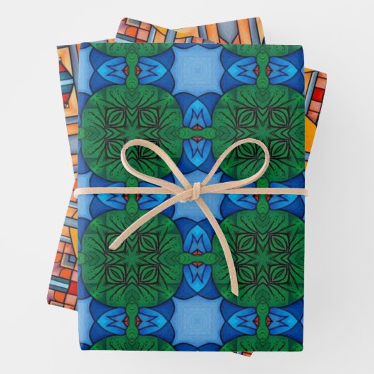 Stammkunst im fett-farbigen Muster Set 11 Geschenkpapier Set (Beispiel)