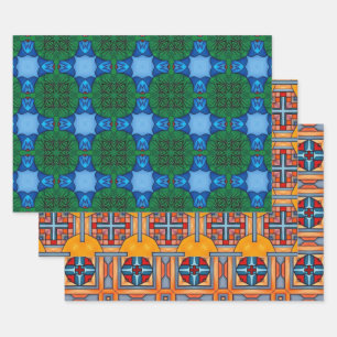 Stammkunst im fett-farbigen Muster Set 11 Geschenkpapier Set