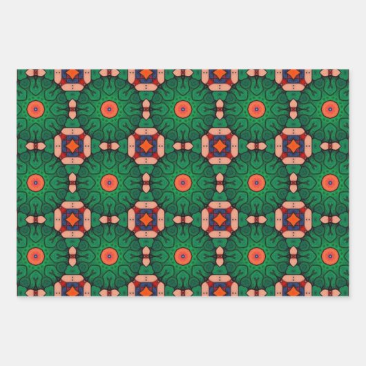 Stammkunst in fett gefärbten Farbmustern Set 1 Geschenkpapier Set (Vorderseite)