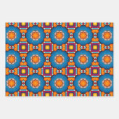 Stammkunst in kühlen Farbmustern Set 2 Geschenkpapier Set (Vorderseite 3)