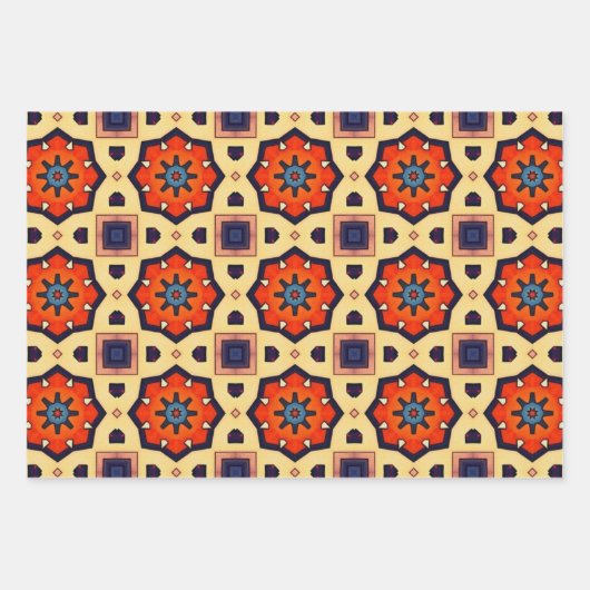 Stammkunst in kühlen Farbmustern Set 2 Geschenkpapier Set (Vorderseite)