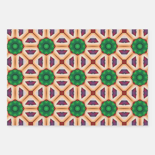 Stammkunst in kühlen Farbmustern Set 5 Geschenkpapier Set (Vorderseite 3)