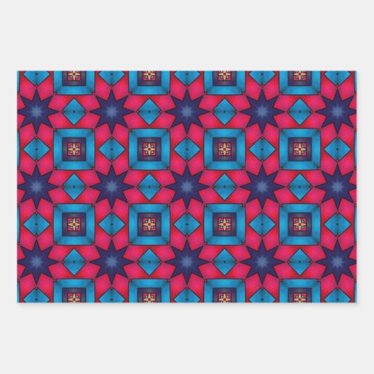 Stammkunst in kühlen Farbmustern Set 5 Geschenkpapier Set (Vorderseite 2)