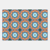 Stammkunst in kühlen Farbmustern Set 5 Geschenkpapier Set (Vorderseite)