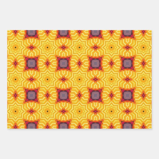 Stammkunst in kühlen Farbmustern Set 6 Geschenkpapier Set (Vorderseite)