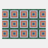 Stammkunst in kühlen Farbmustern Set 7 Geschenkpapier Set (Vorderseite 3)