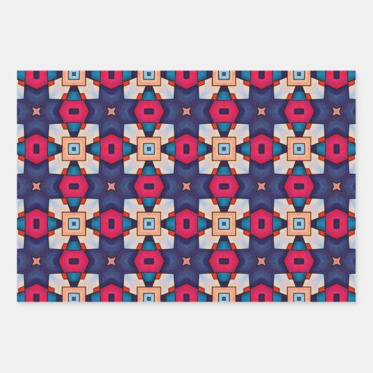 Stammkunst in kühlen Farbmustern Set 7 Geschenkpapier Set (Vorderseite 2)