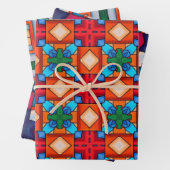Stammkunst in kühlen Farbmustern Set 7 Geschenkpapier Set (Beispiel)