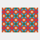 Stammkunst in kühlen Farbmustern Set 7 Geschenkpapier Set (Vorderseite)