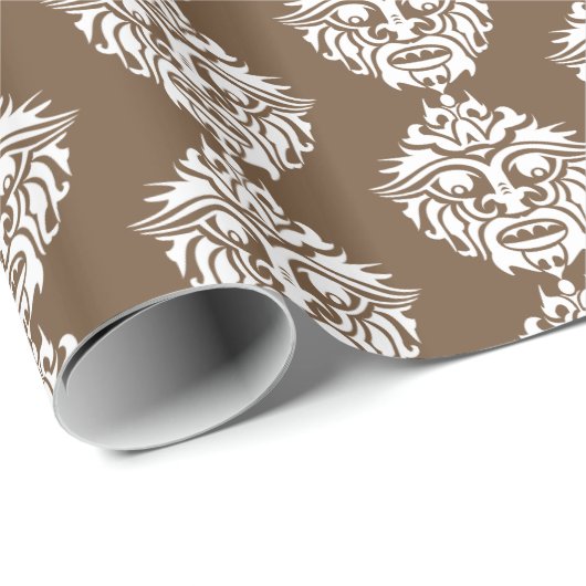 Stammmaske - Braunes glänzendes Papier, 30" x 6 Geschenkpapier (Rolleneckpunkt)
