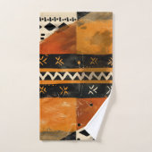 Stammmotive in Schwarz- und Erdtönen Badhandtuch Set (Handtuch)