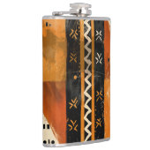 Stammmotive in Schwarz- und Erdtönen Flachmann (Rechts)