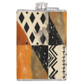 Stammmotive in Schwarz- und Erdtönen Flachmann (Rückseite)