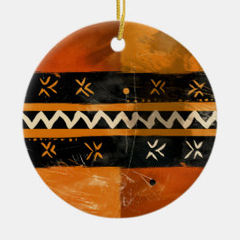 Stammmotive in Schwarz- und Erdtönen Keramik Ornament