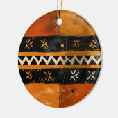 Stammmotive in Schwarz- und Erdtönen Keramik Ornament (Links)