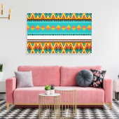 Stammmuster in Retrofarben Leinwanddruck (Insitu (Wohnzimmer))