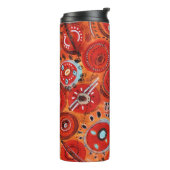 Stammmuster warme Farben Thermosbecher (Nach links gedreht)