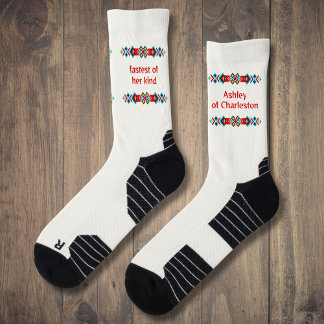 Stammrahmen für Ihren Namen auf Weiß Socken
