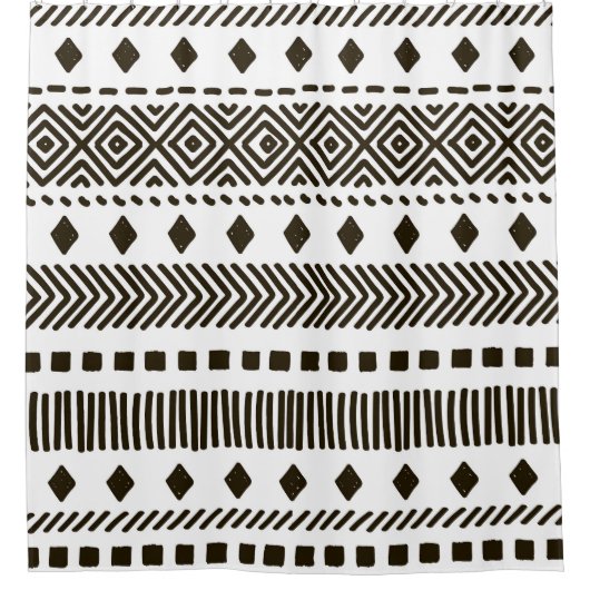 Stammrhythmen: Ethnisch geometrische Muster Duschvorhang (Vorderseite)