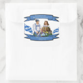 Stammtisch zum bayerischen Restaurant Quadratischer Aufkleber (Tasche)