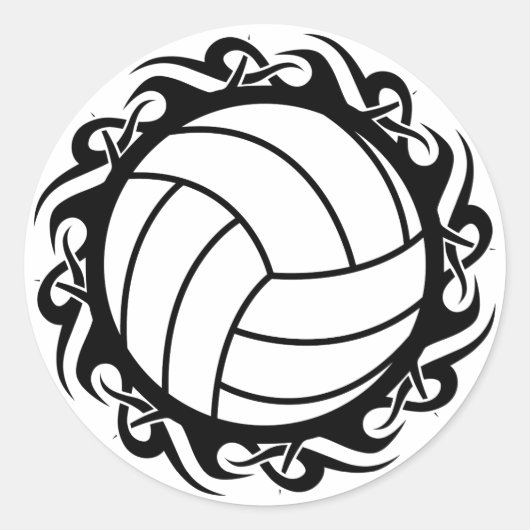 Stammvolleyball Runder Aufkleber (Vorderseite)