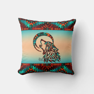 StammWolf heult am Mondwirbelkissen Kissen