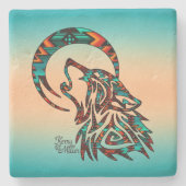 StammWolf heult am Untersetzer des Mondsteins (Vorderseite)