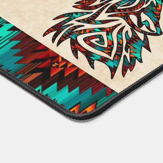 StammWolf heult auf dem Mond Schreibtischunterlage (Ecke)