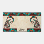 StammWolf heult auf dem Mond Schreibtischunterlage (Vorderseite)