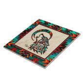 StammWolf heult auf der Keramik des Mondes Fliese (Seite)