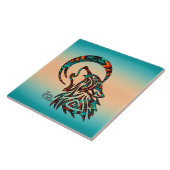 StammWolf heult auf der Keramik des Mondes Fliese (Seite)