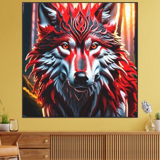 Stammwolf Leinwanddruck (Insitu (Wohnzimmer))