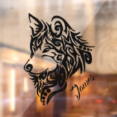 StammWolf mit Namen Fensteraufkleber (Blatt 2)