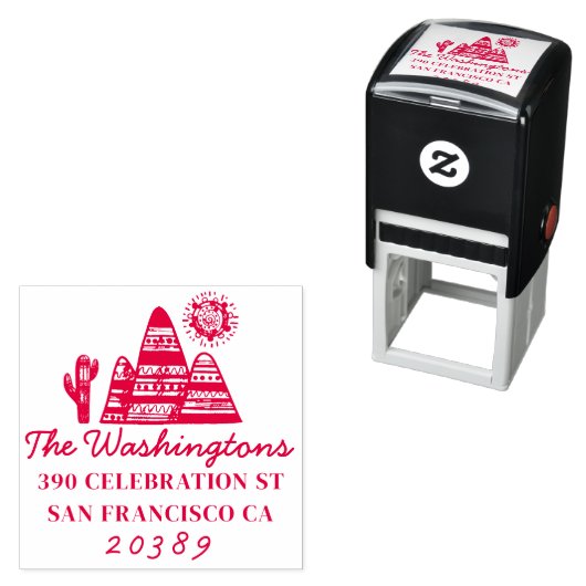 Stammwüste Zeichnend Rücksendeadresse von Familien Permastempel (Beispiel)