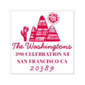 Stammwüste Zeichnend Rücksendeadresse von Familien Permastempel (Design)