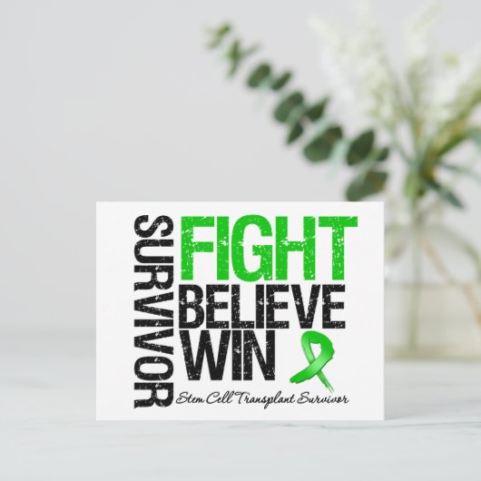 Stammzellentransplantationskampf glaubt gewinnen postkarte (Stehend Vorderseite)