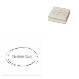 Stamp (5 cm x 5 cm) - Family Name Gummistempel
