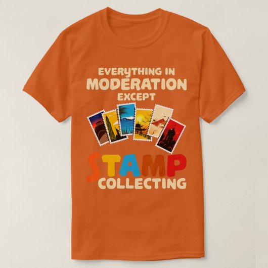 Stamp Collector Collecting Stamps Funny   8  T-Shirt (Design vorne)